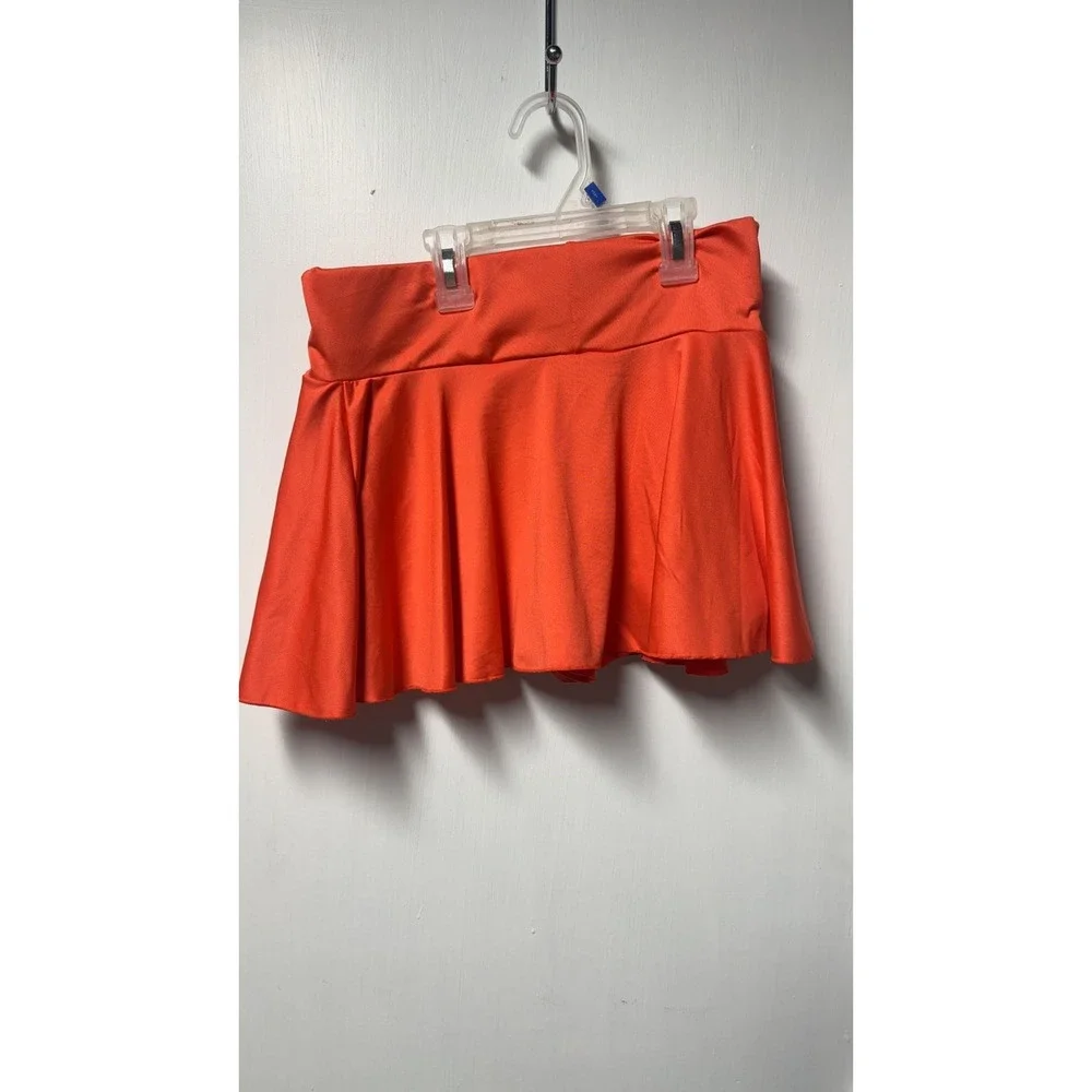 Unbranded | Orange Pleated Athletic Skort | 10/12